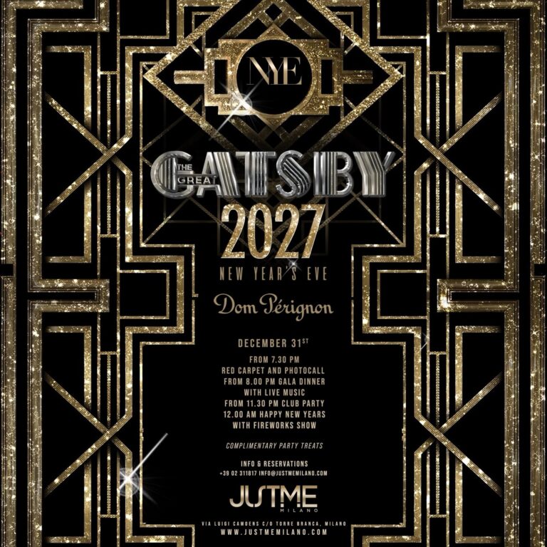 Gatsby NYE 2027 al JustMe Milano