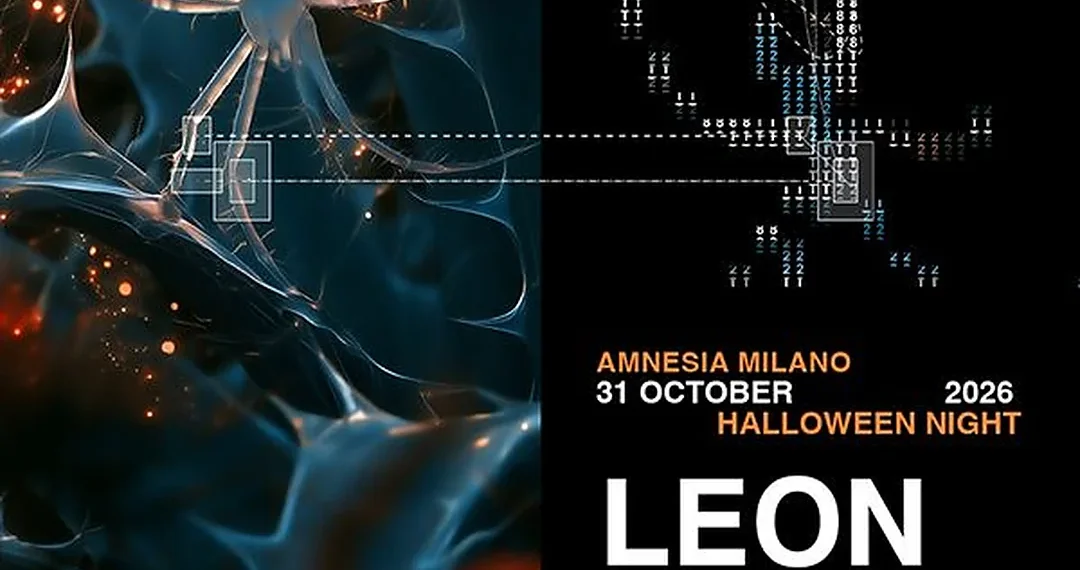 Locandina Halloween Night 2026 all’Amnesia Milano con Leon extended set e Michele Arcieri, sabato 31 ottobre