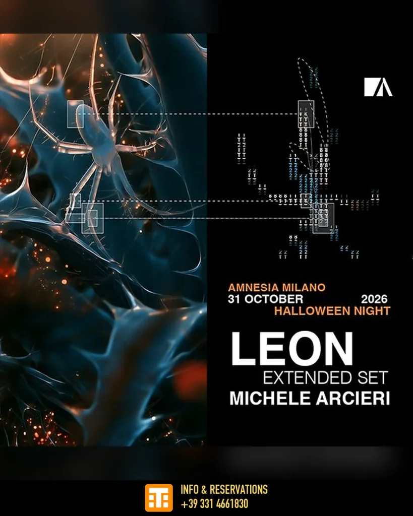 Locandina Halloween 2026 all’Amnesia Milano – Leon extended set