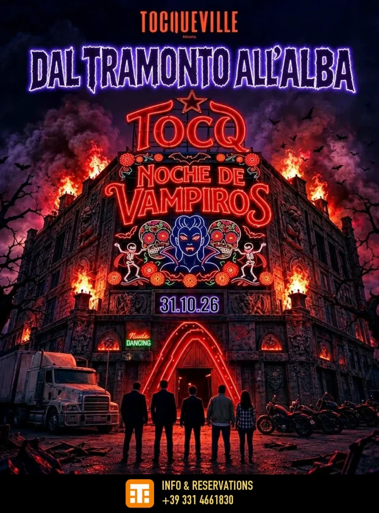 Locandina Halloween 2026 al Tocqueville 13 Milano – Noche de Vampiros, 31 ottobre