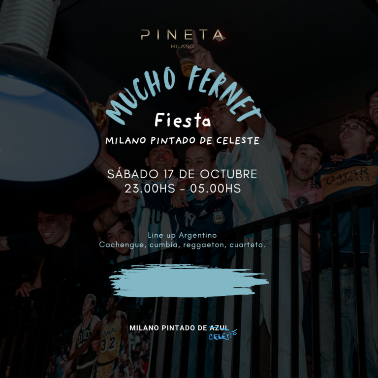 Milano pintado de celeste x Mucho Fernet en Pineta Milano – Pineta Milano
