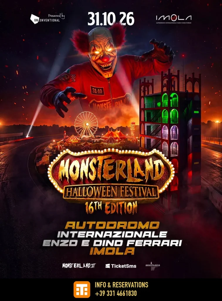 Locandina Monsterland Halloween Festival 2026, 31 ottobre, Autodromo di Imola