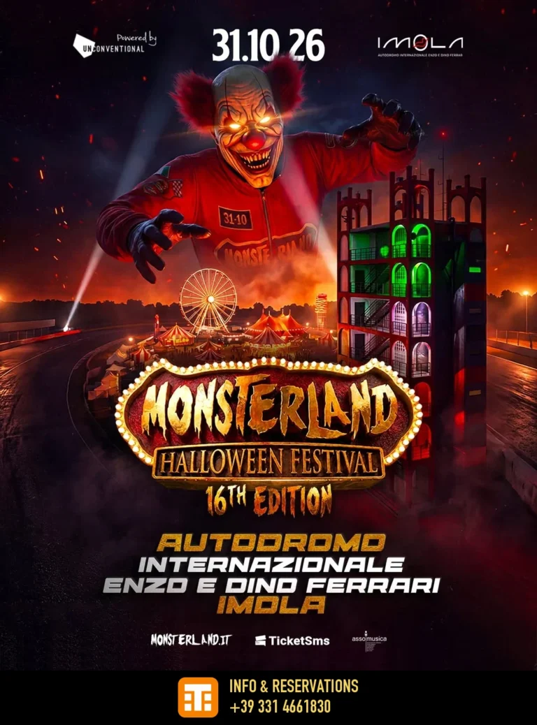 Locandina Monsterland Halloween Festival 2026, 31 ottobre, Autodromo di Imola